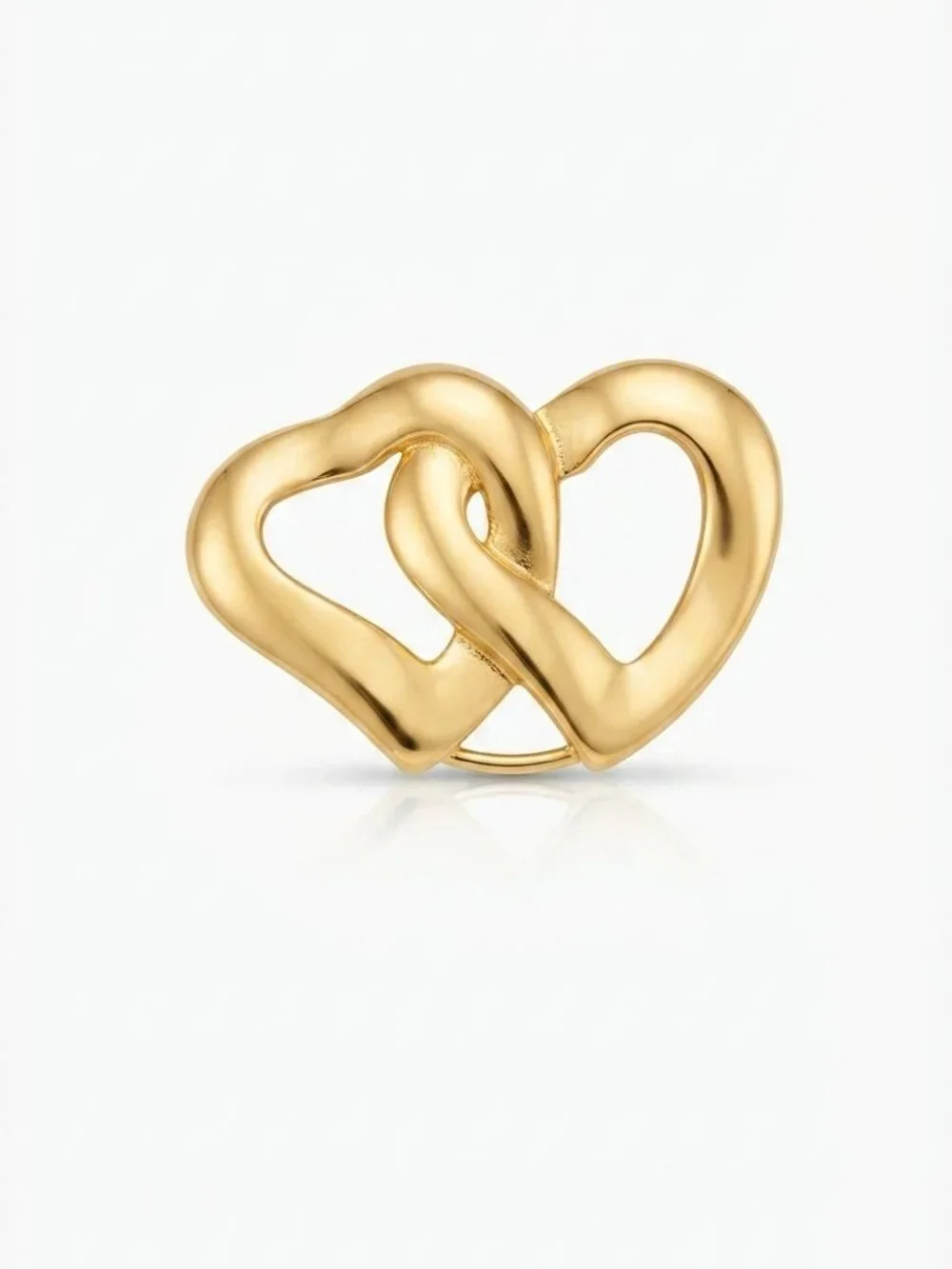 Vintage Jeri-Lou Gold-Tone Interlocking Double Heart Scarf Clip | Retro Scarf Ri